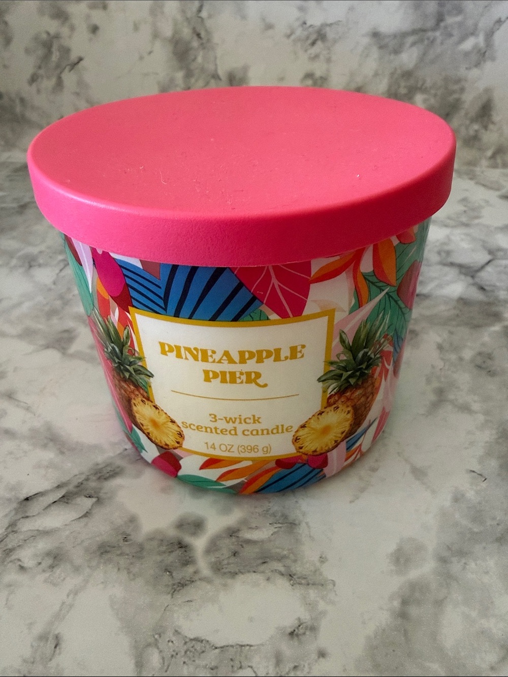 3-Wick Scented Candle 14oz pineapple pier